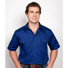 Load image into Gallery viewer, Men&#39;s - Adam - 1/2 Button Short Sleeve - Cobalt
