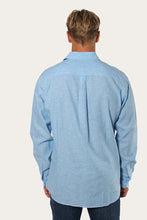 Load image into Gallery viewer, GLENMORGAN MENS RELAXED LINEN DRESS SHIRT - CHAMBRAY STRIPE
