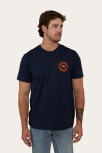 Load image into Gallery viewer, Signature Bull Mens Loose Fit T-Shirt - Navy/Orange
