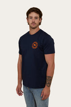 Load image into Gallery viewer, Signature Bull Mens Loose Fit T-Shirt - Navy/Orange
