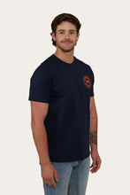 Load image into Gallery viewer, Signature Bull Mens Loose Fit T-Shirt - Navy/Orange
