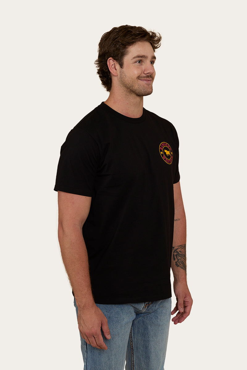 Signature Bull Mens Loose Fit-T-Shirt - Black/Red/Yellow