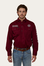 Load image into Gallery viewer, Hawkeye Mens Half Button Work Shirt - Burgundy
