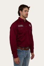 Load image into Gallery viewer, Hawkeye Mens Half Button Work Shirt - Burgundy
