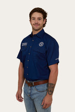 Load image into Gallery viewer, HAWKEYE MENS SHORT SLEEVE FULL BUTTON WORK SHIRT - NAVY / WHITE
