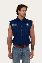 Load image into Gallery viewer, HAWKEYE FLAG MENS SLEEVELESS WORK SHIRT - NAVY
