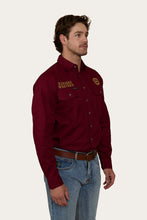 Load image into Gallery viewer, HAWKEYE FLAG MENS FULL BUTTON WORK SHIRT - BURGUNDY
