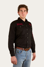 Load image into Gallery viewer, Hawkeye mens Full Button Work Shirt - Black/Red
