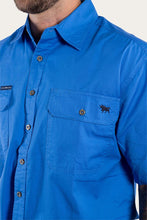 Load image into Gallery viewer, LAKE ARGYLE MENS SHORT SLEEVE FULL BUTTON WORK SHIRT - BLUE
