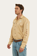 Load image into Gallery viewer, Hawkeye Flag Mens Full Button Work Shirt - Dark Sand
