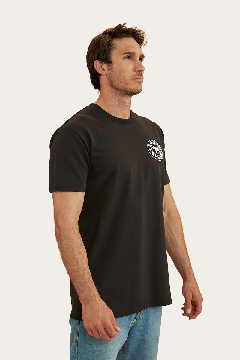 Signature Bull Flag Mens Stock Fit T-Shirt - Black