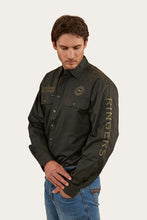 Load image into Gallery viewer, HAWKEYE MENS FULL BUTTON WORK SHIRT - CHARCOAL/MILITARY GREEN
