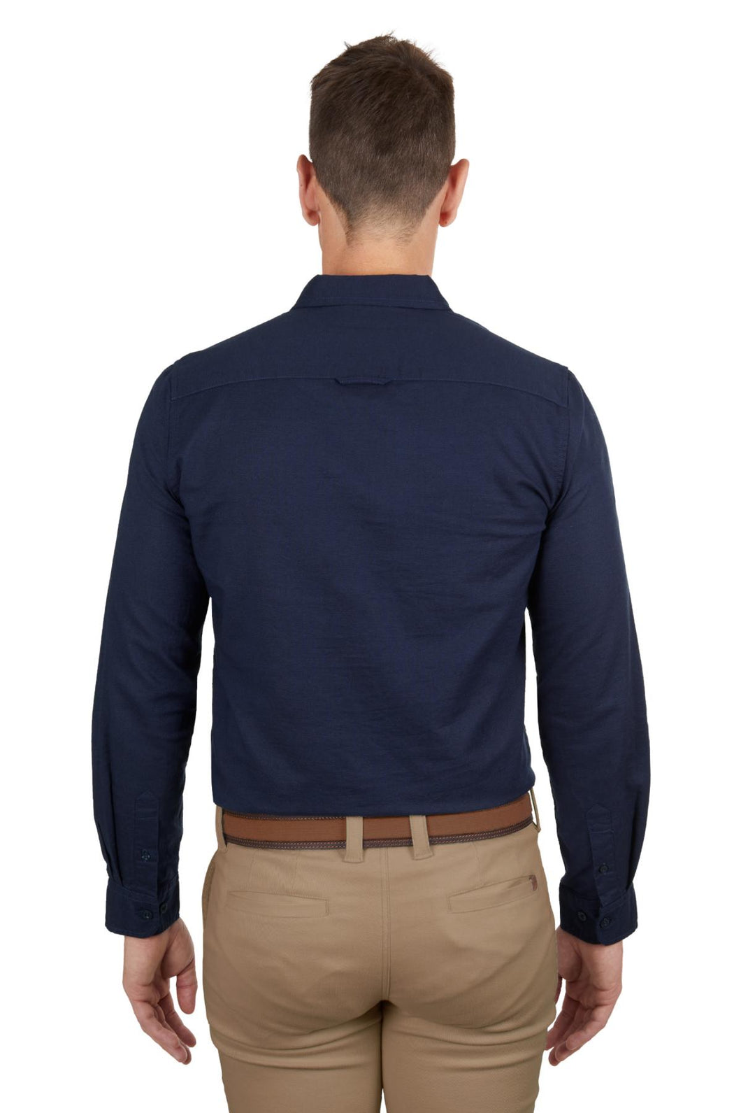 MEN’S TC LINEN TAILORED LONG SLEEVE SHIRT - NAVY