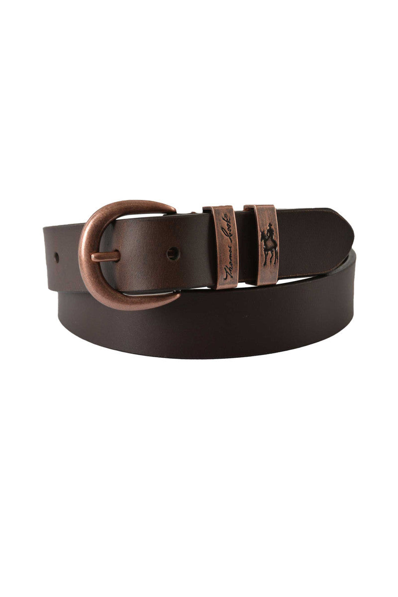 NARROW COPPER TWIN KEEPER BELT - Chocolate