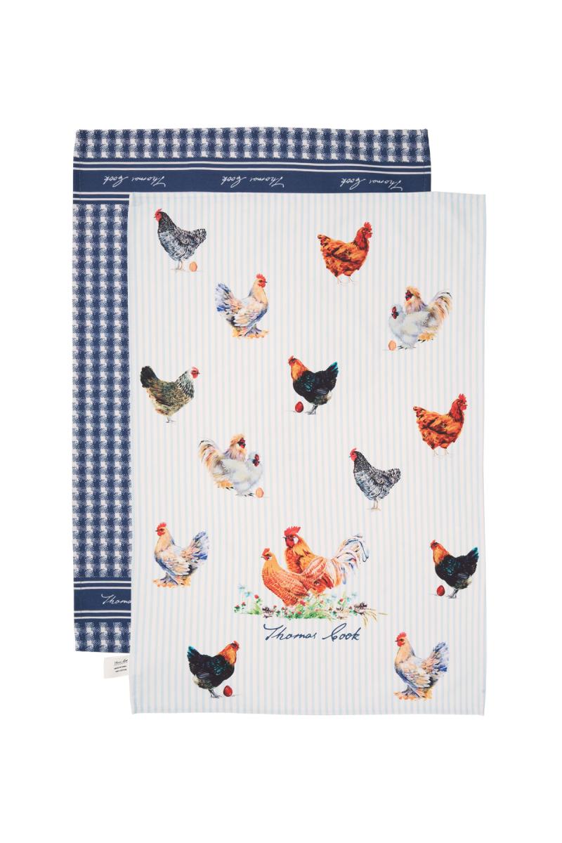 THOMAS COOK TEA TOWEL 2-PACK Navy/White