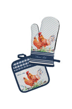 Load image into Gallery viewer, TC OVEN MITT &amp; POT HOLDER SET Navy/White
