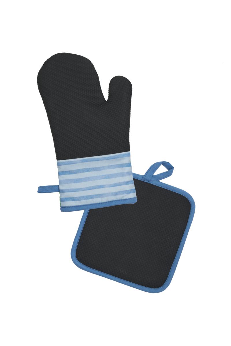 TC OVEN MITT & POT HOLDER SET Light Blue