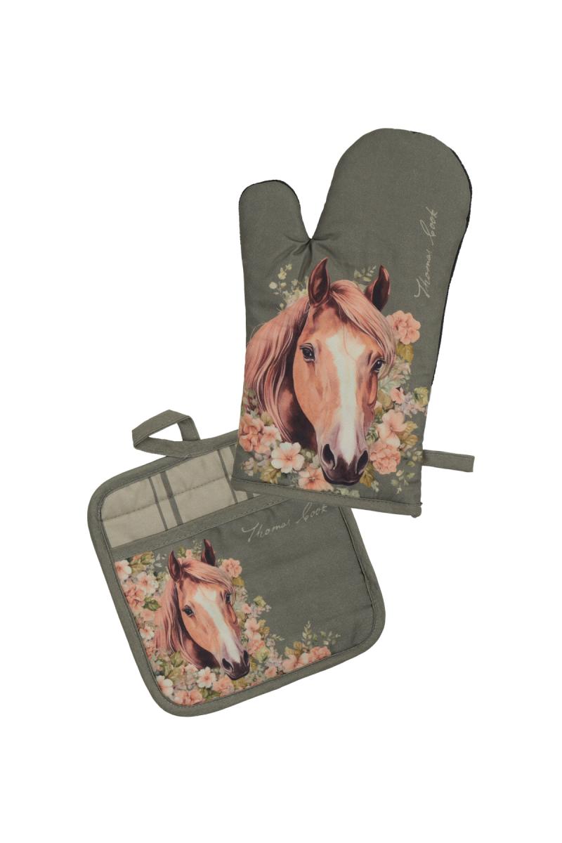 TC OVEN MITT & POT HOLDER SET Sage