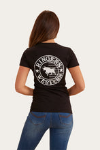 Load image into Gallery viewer, Signature Bull Flag Womens Classic Fit T-Shirt - Black
