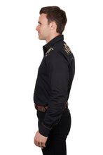 Load image into Gallery viewer, MEN’S ADAM EMBROIDERED LONG SLEEVE SHIRT - BLACK
