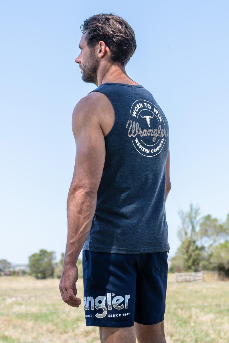 MEN’S ZANE SINGLET - NAVY MARLE