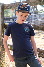 Load image into Gallery viewer, KID’S BRENDON TRUCKER CAP - Dark Tan/Navy
