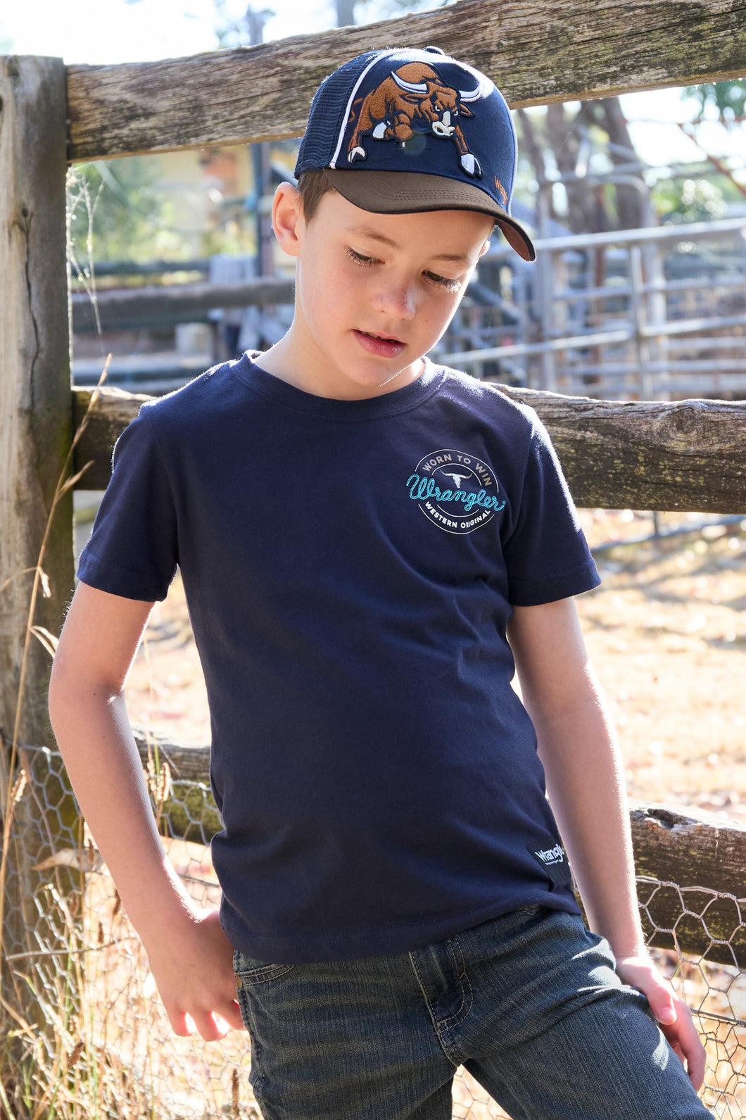 KID’S BRENDON TRUCKER CAP - Dark Tan/Navy