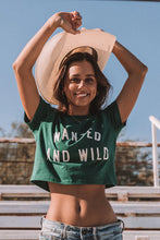 Load image into Gallery viewer, WANTED WOMENS CROPPED T-SHIRT - EMERALD

