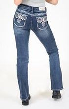 Load image into Gallery viewer, AZTEC  MOTIF EMBELLISHED BOOTCUT JEANS
