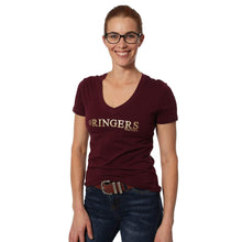 Load image into Gallery viewer, Tanami Womens Scoop Neck Fitted Top Burgundy
