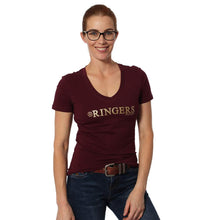 Load image into Gallery viewer, Tanami Womens Scoop Neck Fitted Top Burgundy
